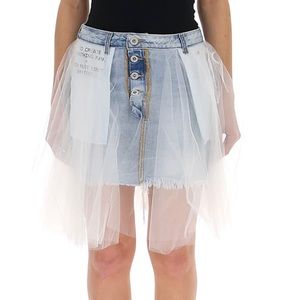 Unravel Project Denim tulle skirt
